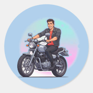 Adesivo Motociclista Elegante