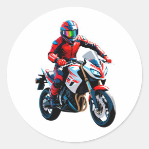 Adesivo 🔥 Motociclista Estiloso Audacioso Velocidade de R