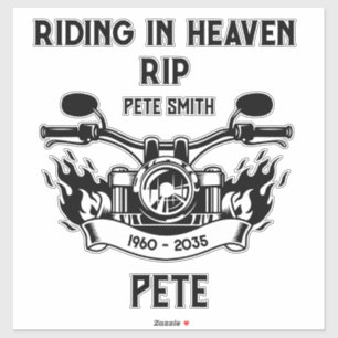 Adesivo Motociclista Piloto de Moto Funeral Em Memória