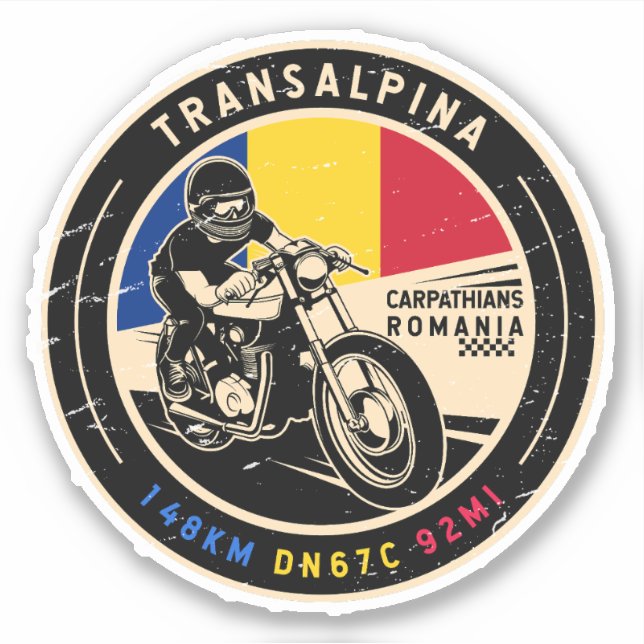 Adesivo Motociclo Transalpina Romênia (Frente)