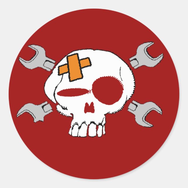 ADESIVO MOTOCLUBM SKULL VINTAGE (Frente)