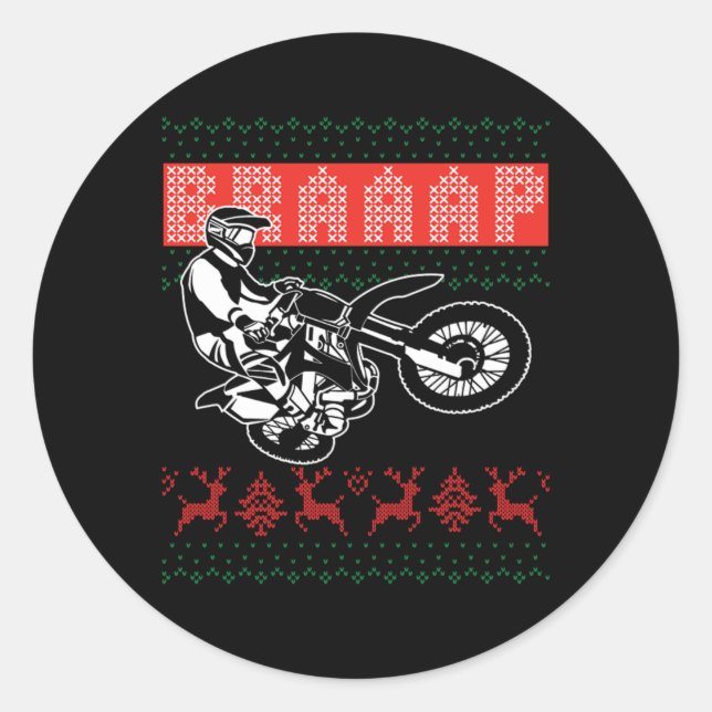 Adesivo Motocross de Natal - Bike Ugly Biker - Gif (Frente)