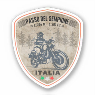 Adesivo Motografia Passo del Sempione italian swiss Mounta