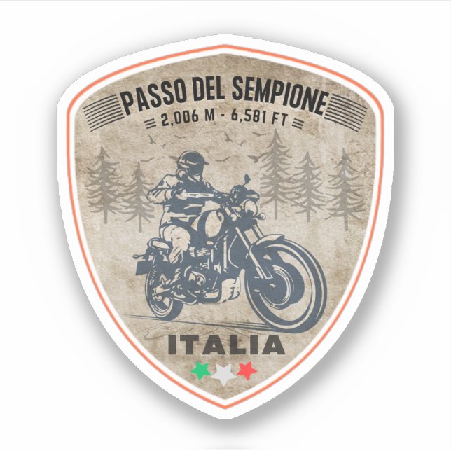 Adesivo Motografia Passo del Sempione italian swiss Mounta (Frente)
