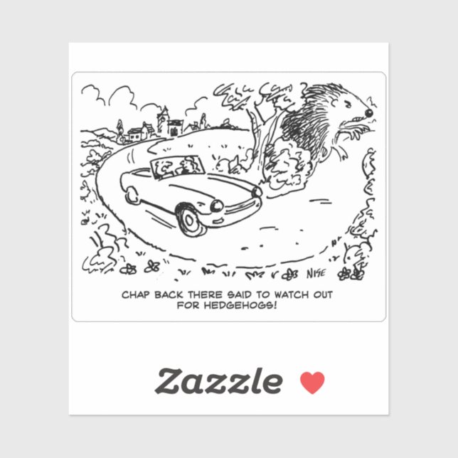 Adesivo Motorista de carro desportivo e Cartoon Hedgehogs. (Folha)
