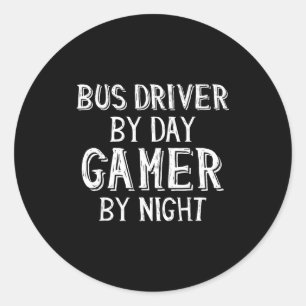 Adesivo Motorista de Ônibus de Dia Gamer à Noite Presente