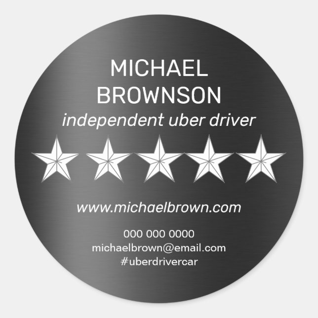 Adesivo Motorista independente de táxi de carro móvel (Frente)