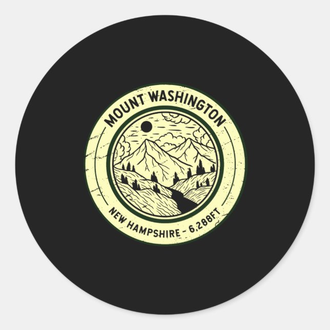Adesivo Mount Washington New Hampshire Hiking Skiing Retro (Frente)