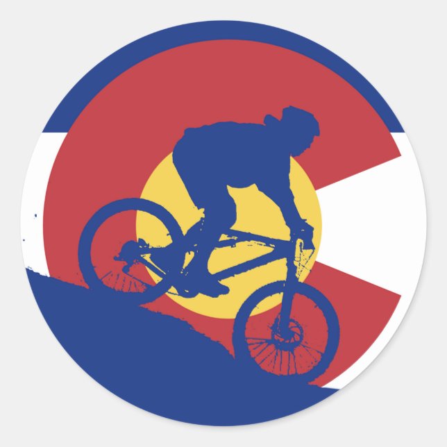 Adesivo Mountain Biking Colorado Flag (Frente)