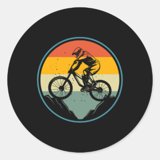 Adesivo Mountain Biking Retro Vintage Landscape Mtb Rider 