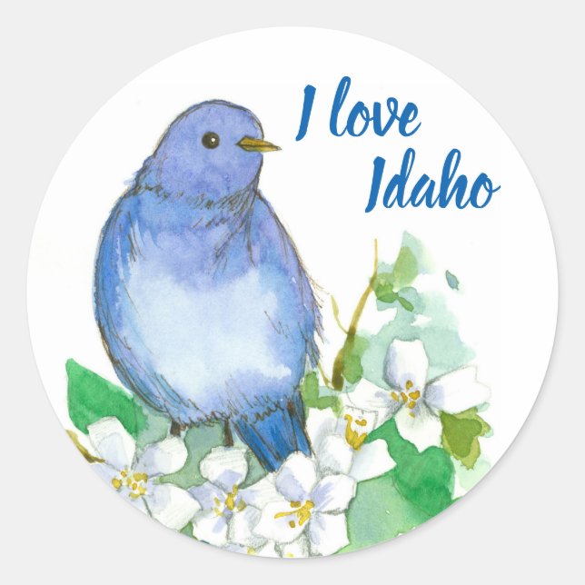 Adesivo Mountain Bluebird I Love Idaho (Frente)