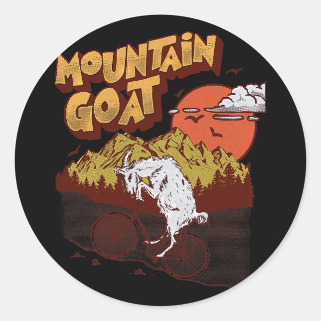 Adesivo Mountain Goat Funny Mountain Biking Goat Biker Vin (Frente)