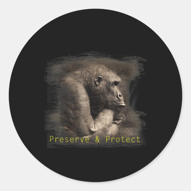 Adesivo Mountain Gorilla Environmental Protection Conserva (Frente)