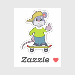 Adesivo Mouse as Skater with Skateboard