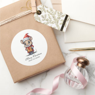 Adesivo Mouse de Natal bonito personalizado