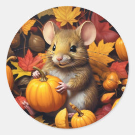 Adesivo Mouse de outono com Pumpkins & Leaves Sticker