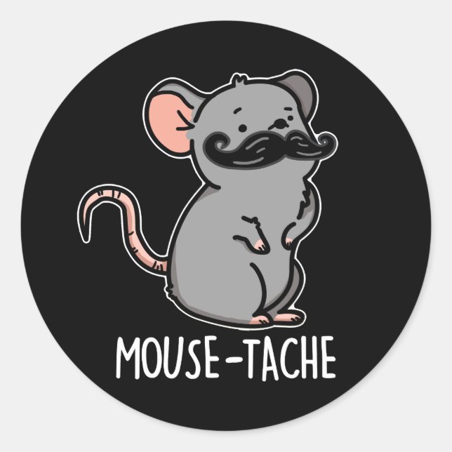 Adesivo Mouse Engraçado Engraçado Pun Dark BG (Frente)