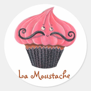Adesivo Moustache do cupcake e do La