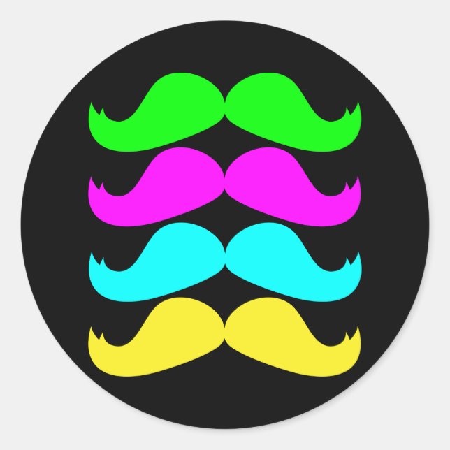 Adesivo Moustaches retros do RGB Fluo (Frente)