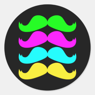 Adesivo Moustaches retros do RGB Fluo