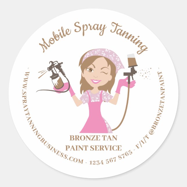 Adesivo Móvel Tanning Spray Body Paint Lady Boss (Frente)