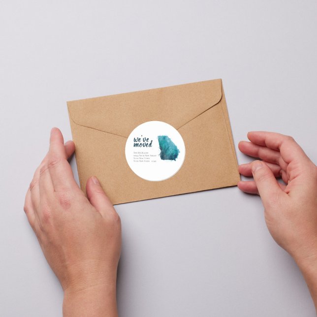 Adesivo Movemos a Cor da Água Azul Georgia (Moving to Georgia State Announcement sticker)