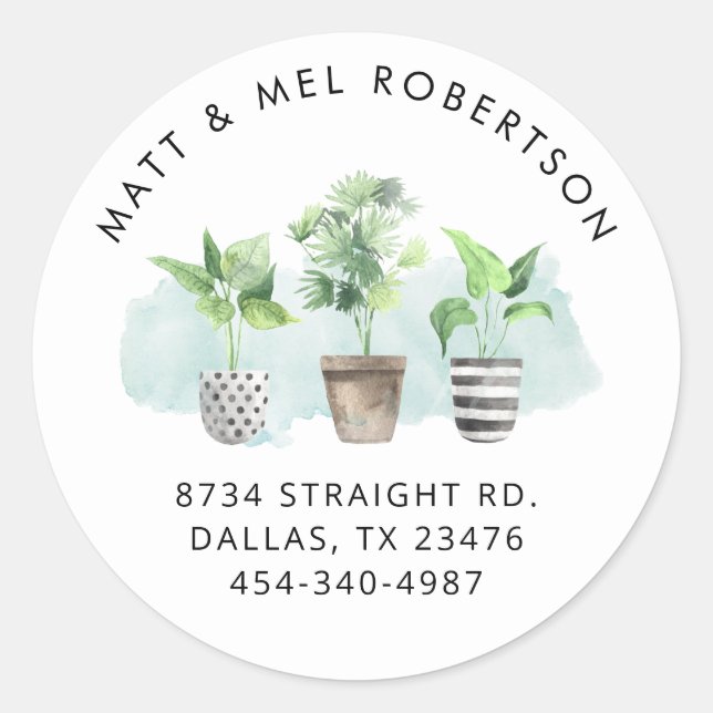 Adesivo Movemos o Endereço de Devolução Botânica de Aquare (Frente)