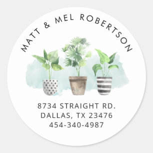 Adesivo Movemos o Endereço de Devolução Botânica de Aquare