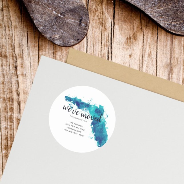 Adesivo Movemos Watercolor Estado da Flórida (Florida We've Moved Watercolor Sticker)