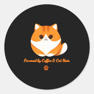 Adesivo Movido a café & pelo pelo de gato – laranja engraç