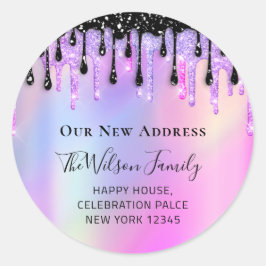 Adesivo Movimentamos o endereço de alteração de RSVP preto