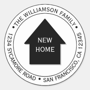 Adesivo Movimentamos o novo endereço residencial preto br