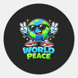 Adesivo Movimento Divertido e Fofo de Paz Mundial que Espa