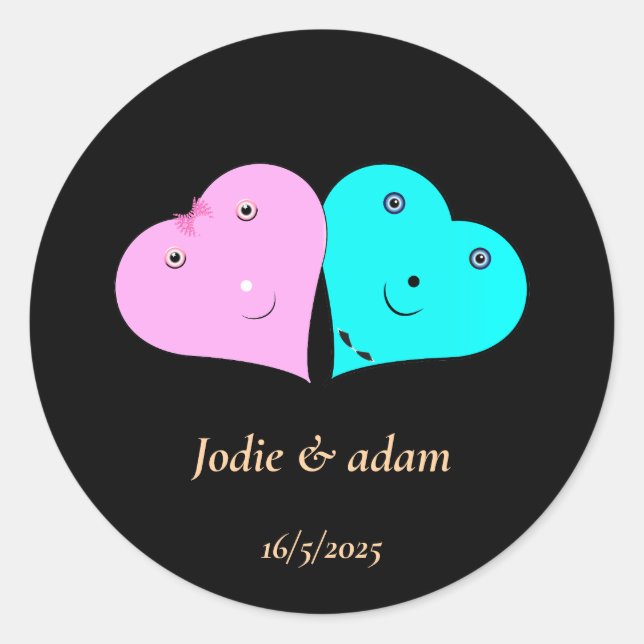 Adesivo mr & mrs coração (Frente)