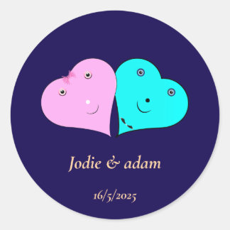 Adesivo mr & mrs coração