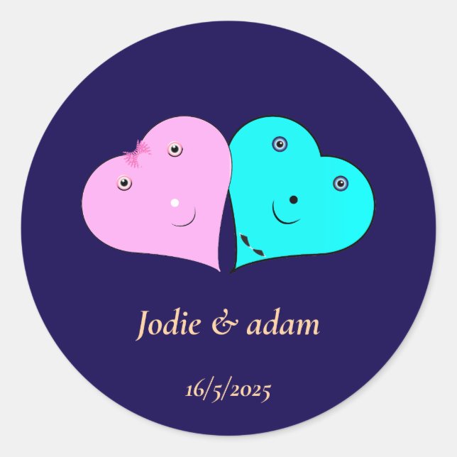 Adesivo mr & mrs coração (Frente)