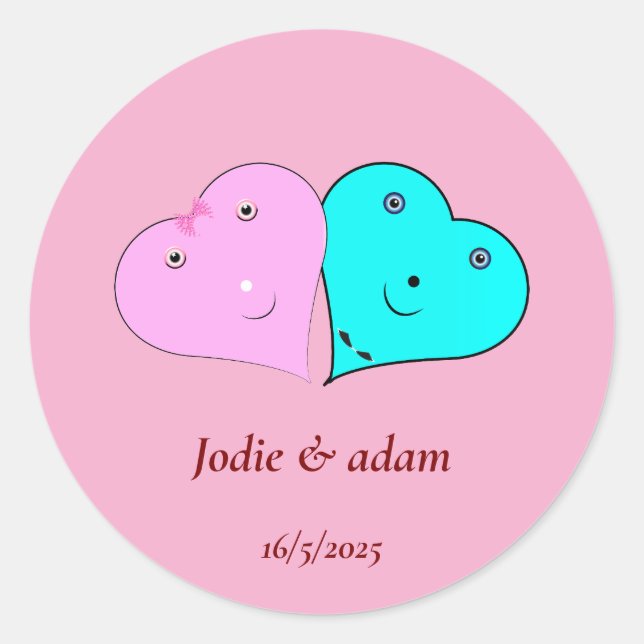 Adesivo mr & mrs coração (Frente)