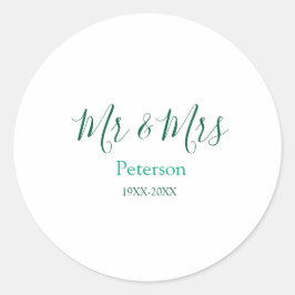 Adesivo Mr & Mrs last name married year wedding engagement