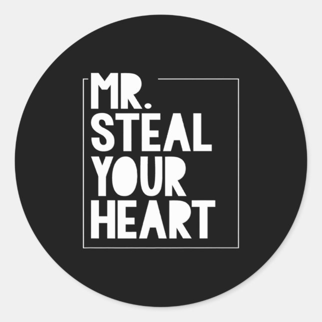 Adesivo Mr Steal Your Heart For Boys Toddlers Valentines _ (Frente)