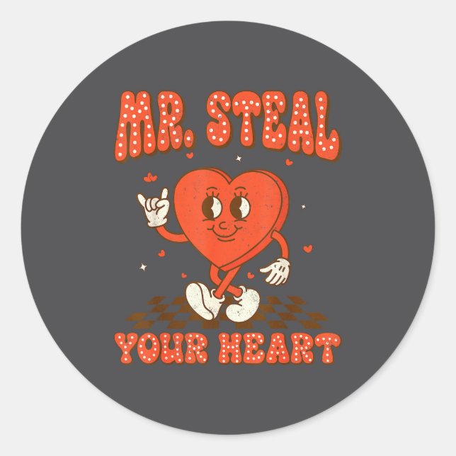 Adesivo Mr Steal Your Heart For Boys Toddlers Valentine's  (Frente)