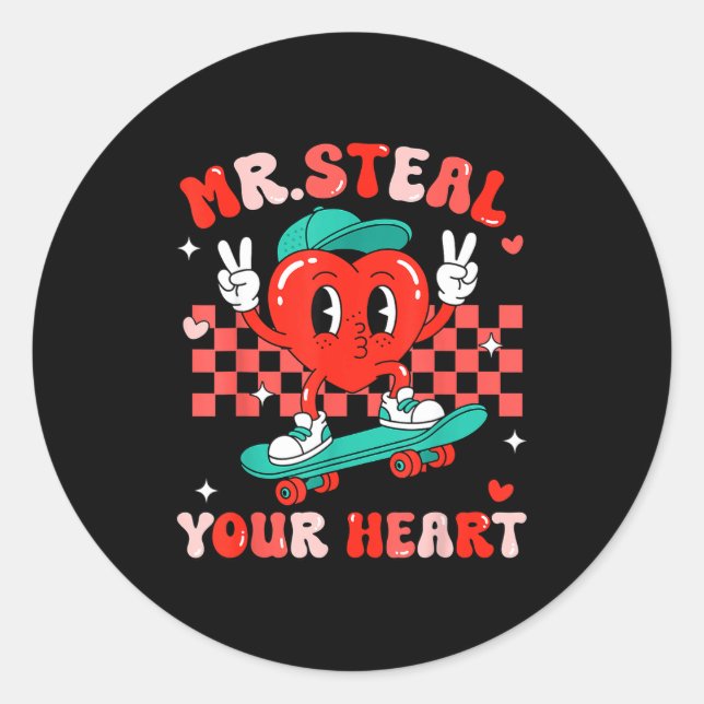 Adesivo Mr Steal Your Heart For Boys Toddlers Valentine's  (Frente)