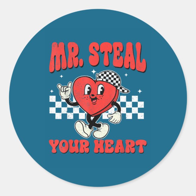 Adesivo Mr Steal Your Heart For Boys Toddlers Valentine's  (Frente)