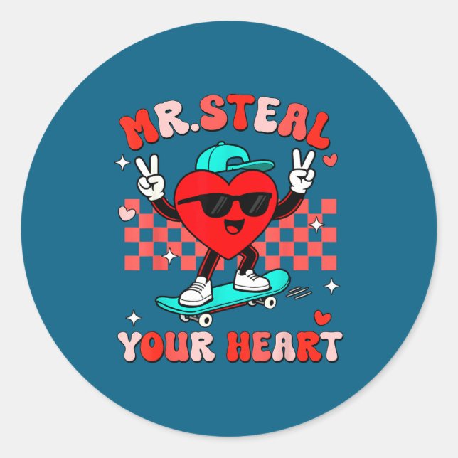 Adesivo Mr Steal Your Heart For Boys Toddlers Valentine's  (Frente)