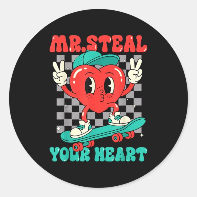 Adesivo Mr Steal Your Heart For Boys Toddlers Valentine's  (Frente)