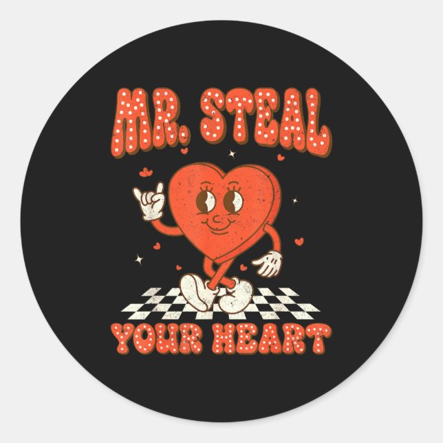 Adesivo Mr Steal Your Heart For Boys Toddlers Valentine's  (Frente)