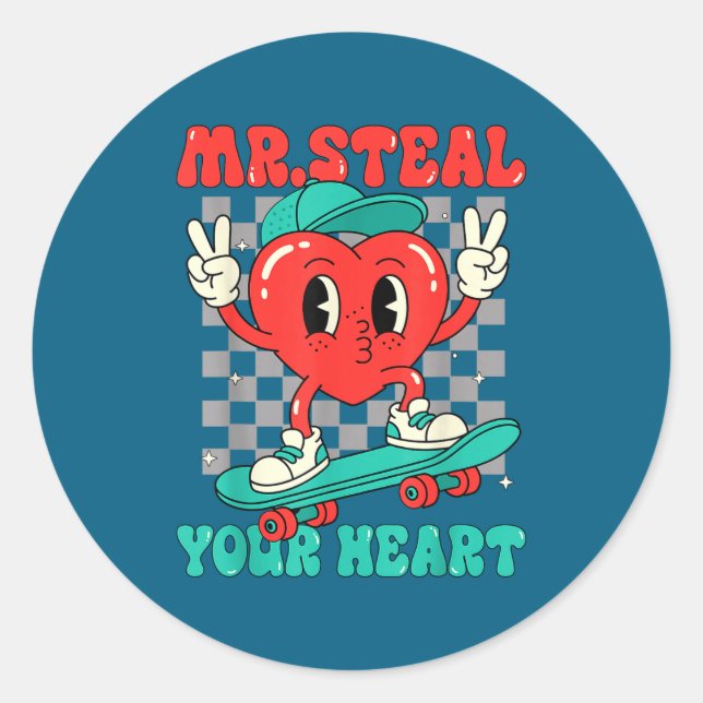 Adesivo Mr Steal Your Heart For Boys Toddlers Valentine's  (Frente)