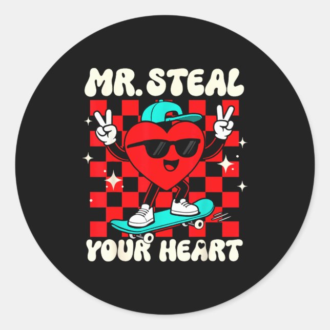 Adesivo Mr Steal Your Heart For Boys Toddlers Valentine's  (Frente)