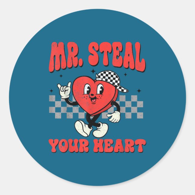 Adesivo Mr Steal Your Heart For Boys Toddlers Valentine's  (Frente)