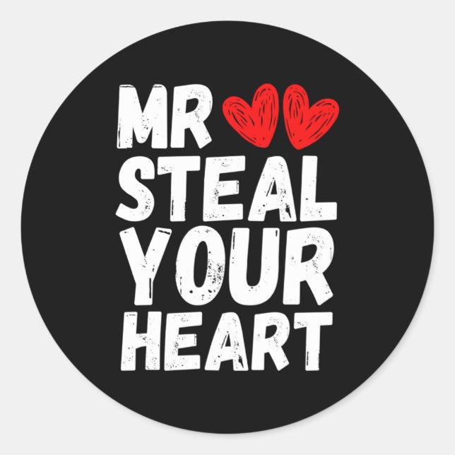 Adesivo Mr Steal Your Heart Valentines Day Boys Kids  (Frente)