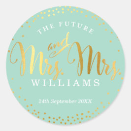 Adesivo MRS. & MRS. WEDDING SEAL na moda dourado